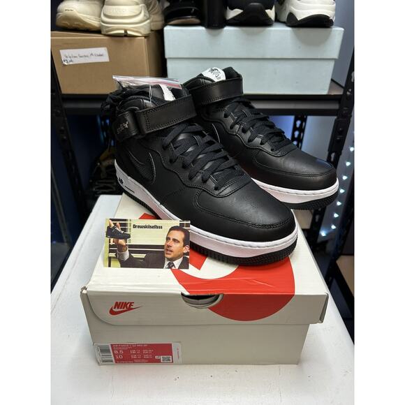 Nike Stussy x Air Force 1 \'07 Mid SP Black Snakeskin Leather DJ7840-001 Size 8.5 main image 6